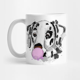 Cute Dalmatian puppy with bubblegum Mug